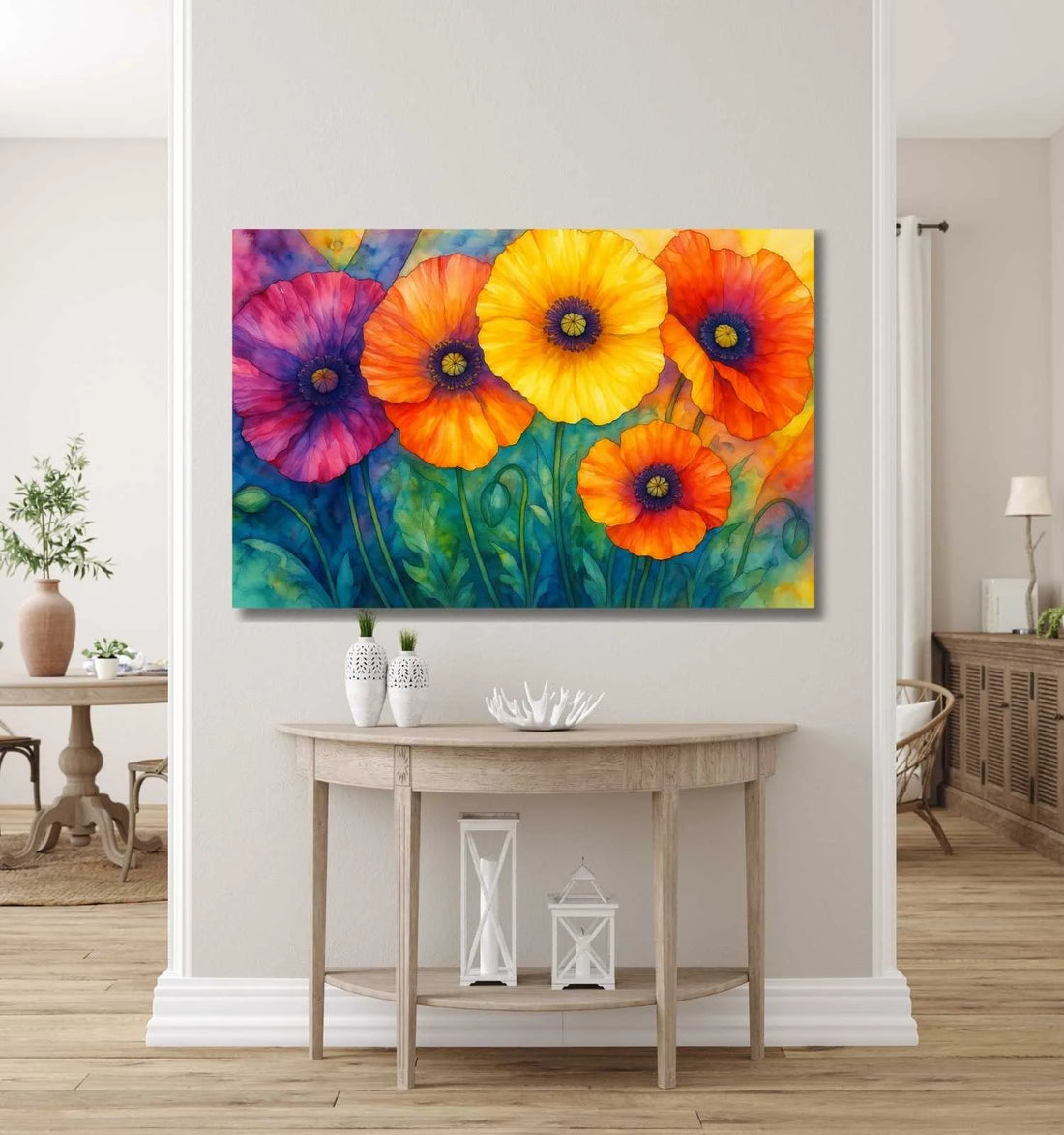 Flower Canvas Painting for Wall Decoration | Floral Art for Living Room