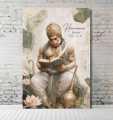 Lord Hanuman Painting on Canvas – Meditating Hanuman Ji with Diya Lights | Hanuman Painting for Wall | HD Hanuman Canvas Painting | Hanuman Oil Painting