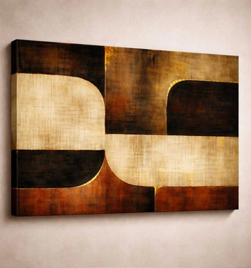Minimalist Geometric Sunset Design Modern Art Canvas Wall Painting For Bedroom – Modern Abstract Canvas Painting | KunjCart