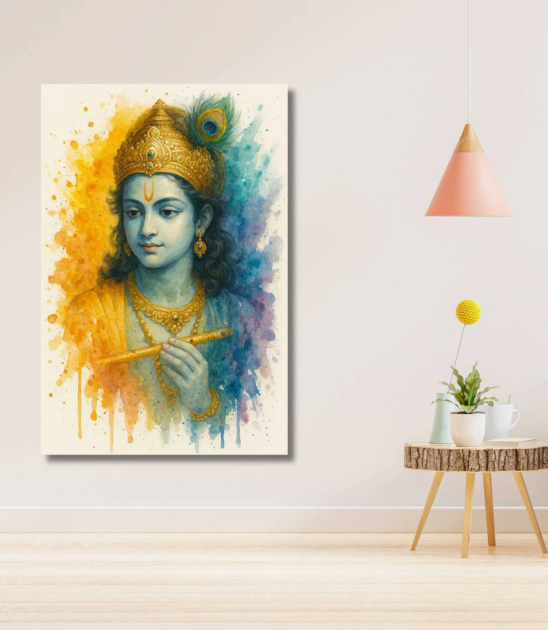 Lord Krishna Wall Painting | Krishna Canvas Painting in Multiple Sizes | HD Vivid Colors Spiritual Wall Art for Home and Office
