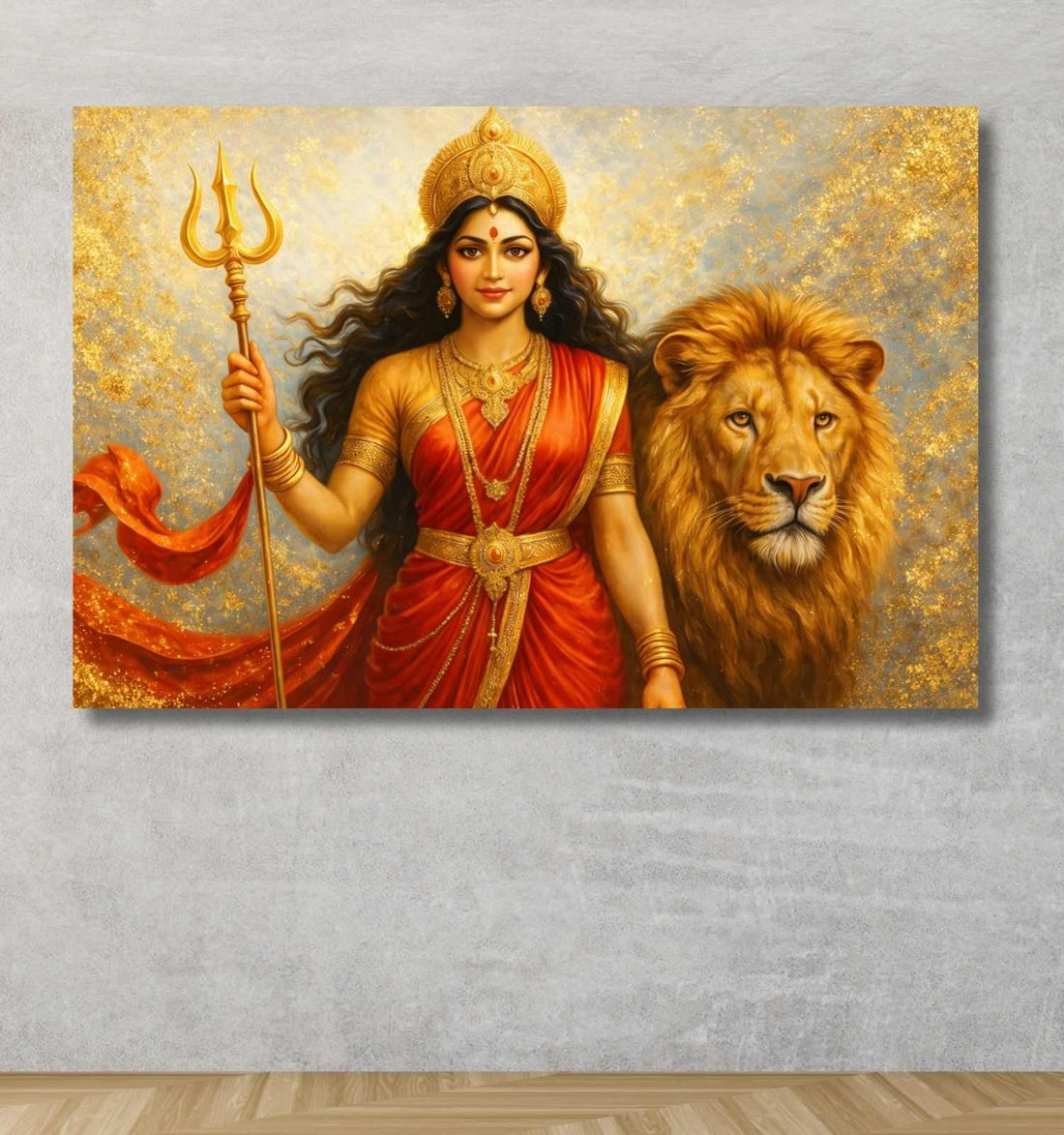 Maa Durga Painting on Premium Canvas | Durga Maa Painting Wall Art for Home Decor