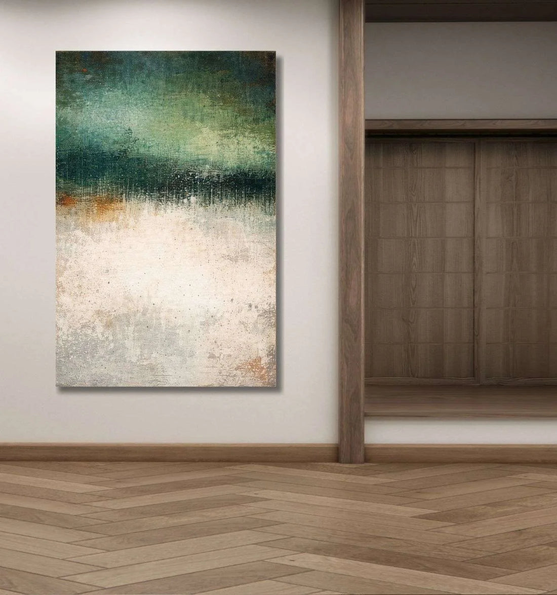 Abstract Landscape Texture Wall Art Modern Canvas Painting | Modern Abstract Canvas Painting & Modern Painting For Living Room by KunjCart