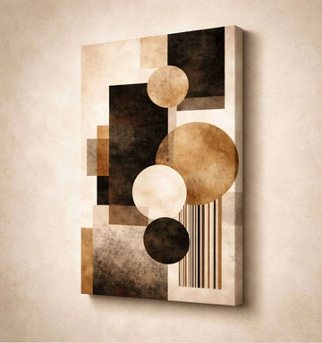 Geometric Circle Abstract Wall Art  Modern Canvas Painting | Modern Abstract Canvas Painting & Modern Painting For Living Room by KunjCart