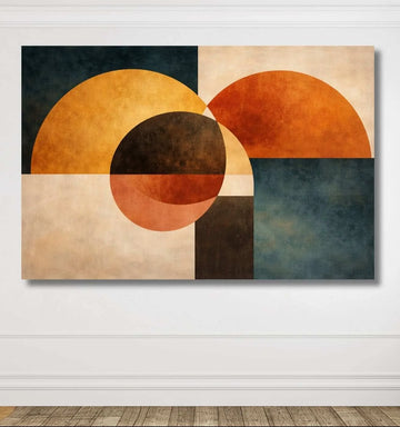 Geometric Circle Modern Art Canvas Wall Painting – Modern Abstract Canvas Painting | KunjCart