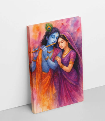 Radha Krishna Canvas Painting - Radha krishna Wall Painting For Living Room | HD Radha Krishna Art For Home Wall Decor