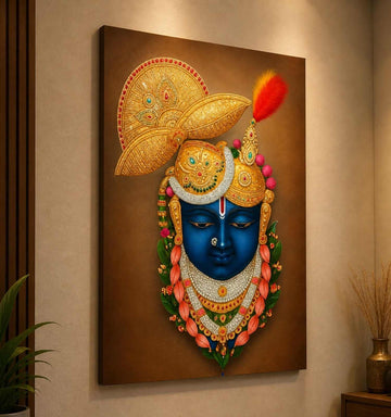 KUNJ CART – Shreenathji Painting on Canvas | Spiritual Shreenathji Painting for Wall Decoration