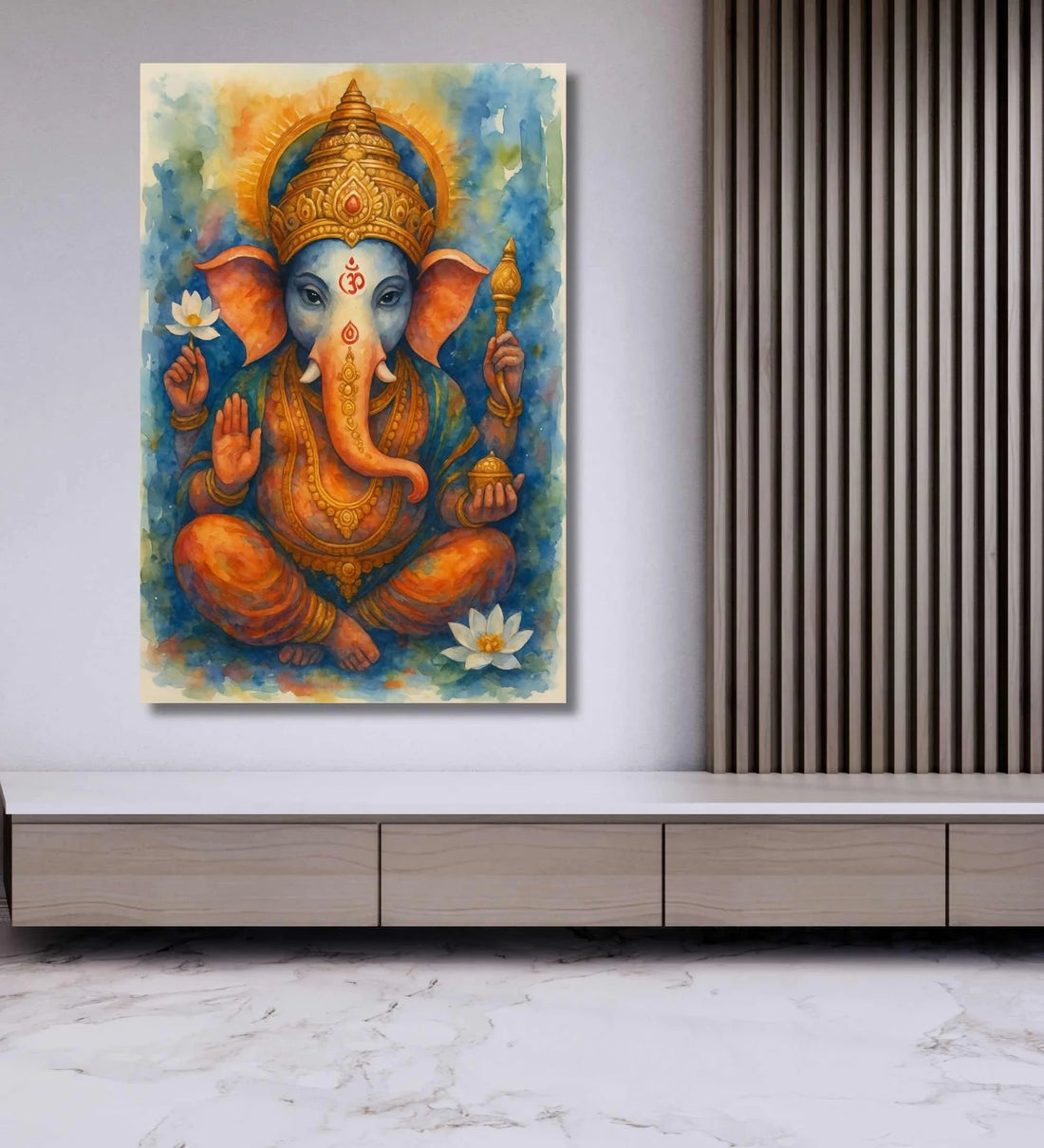 Vibrant Ganesha Canvas Painting for Wall Decoration | Abstract Lord Ganesha Wall Art with Bright Colors | Ganpati Canvas Painting in HD Finish (Copy) (Copy)
