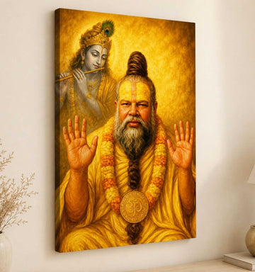 Premanand Ji Maharaj Painting | Premanand Maharaj Ji Photo in Painting Form | Divine Handmade Look Spiritual Wall Decor