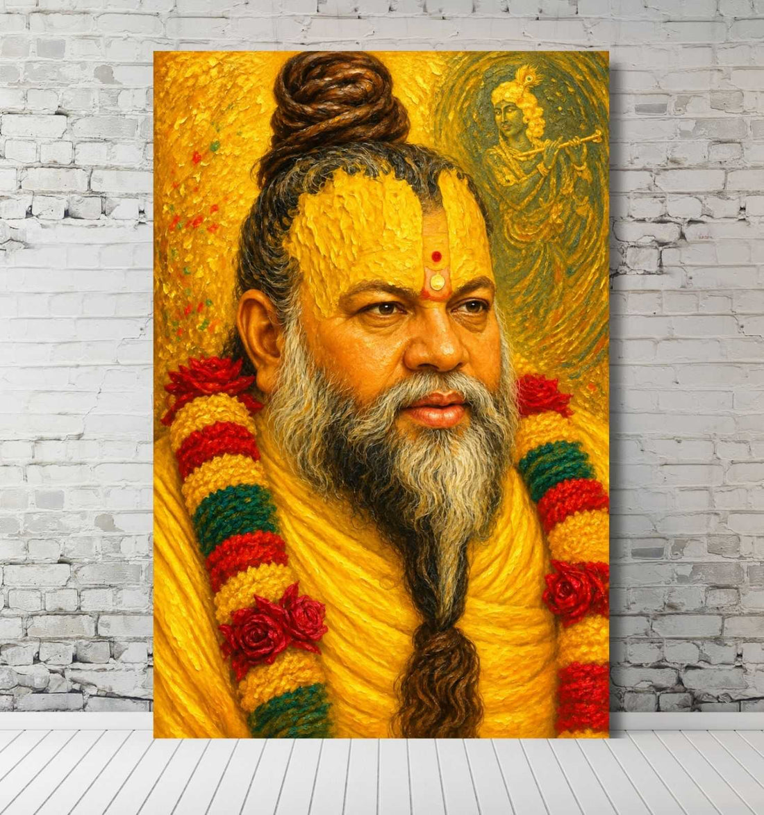 Premanand Ji Maharaj Photo | Big Size Maharaj Premanand Photo On Canvas For Wall Art