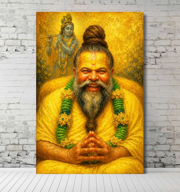 KUNJ CART – Premanand Ji Maharaj Photo Big Size | Premanand Maharaj Ji Photo in Painting Form