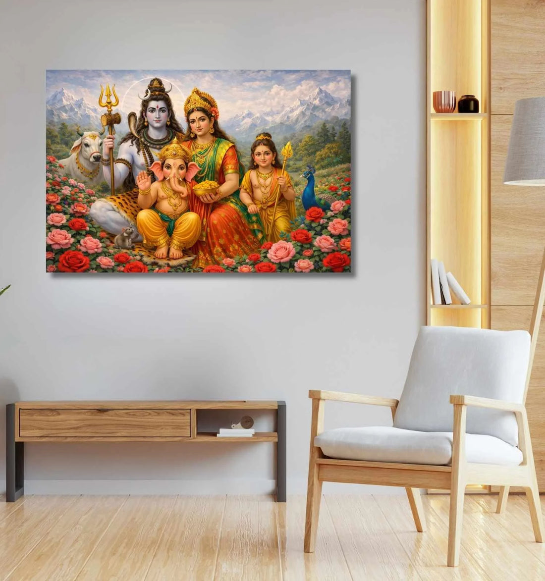 KUNJ CART – Shiv Parvati Painting | Paintings of Lord Shiva and Parvati in Golden Blue Theme