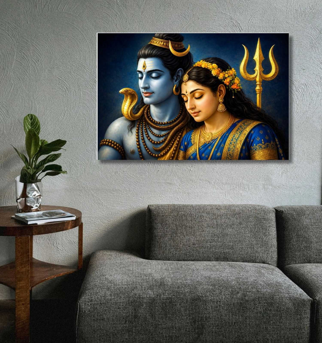 KUNJ CART – Shiv Parvati Painting on Canvas | Lord Shiva Parvati Wall Art for Home