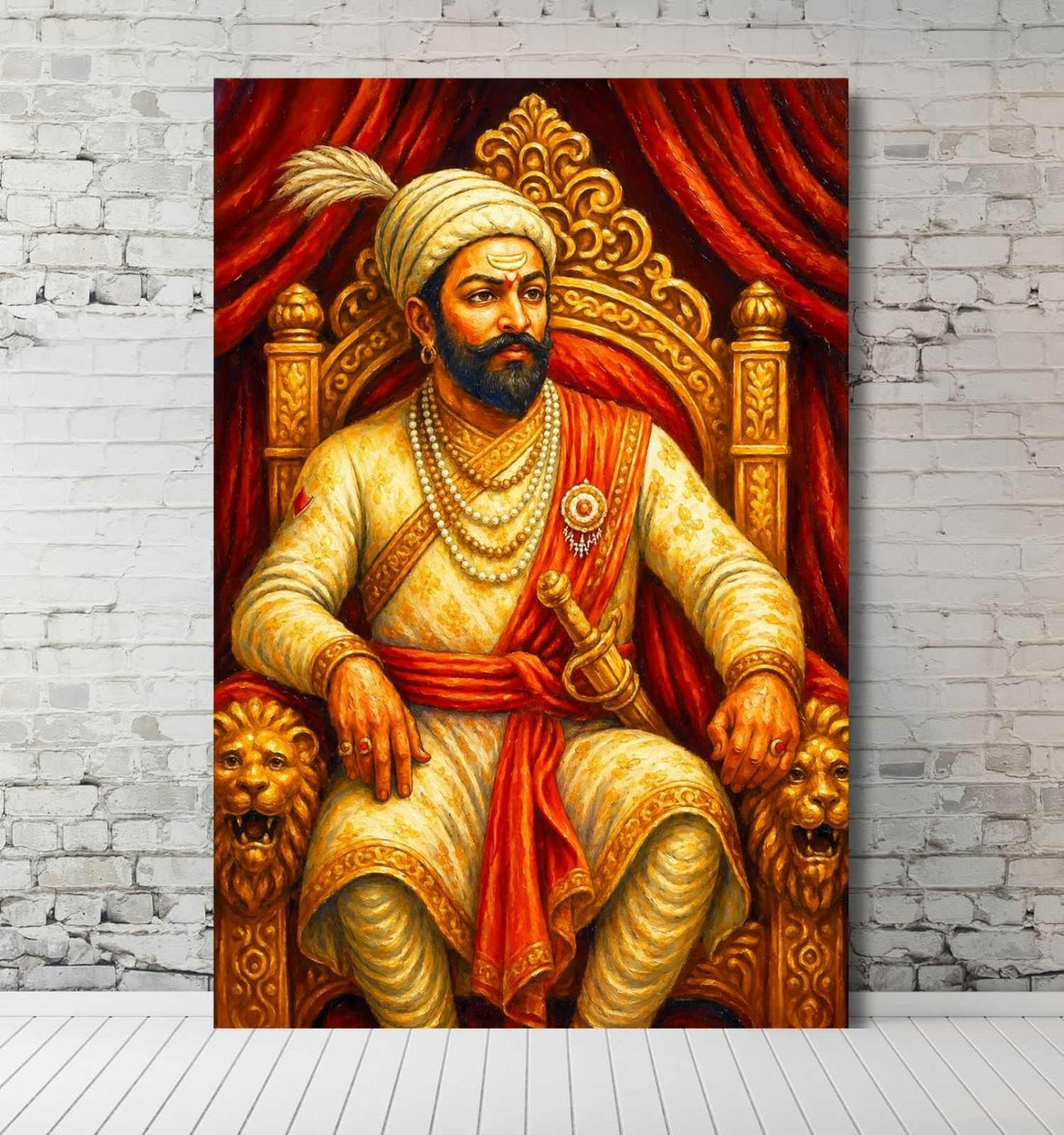 KUNJ CART – Shivaji Maharaj Painting | Shivaji Maharaj Painting for Hall & Wall Decoration | Premium Shivaji Maharaj Canvas Painting