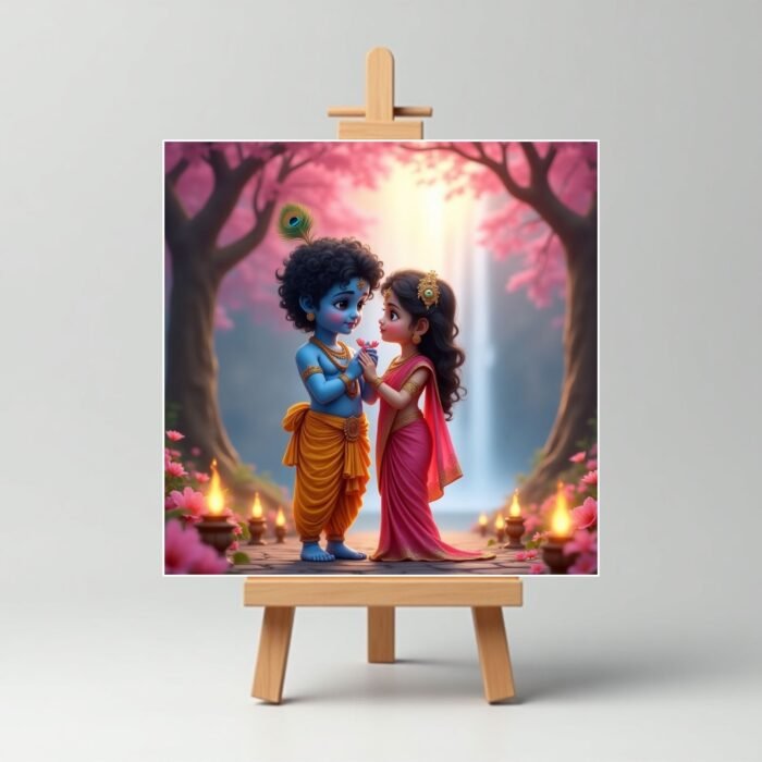 Radha Krishna Mini Painting6