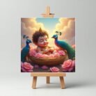 Sleeping Baby Cute Krishna Mini Canvas Painting5