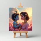 Yashoda Maa with Little Cute Krishna Mini Canvas Painting1