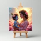 Yashoda Maa with Little Cute Krishna Mini Canvas Painting5