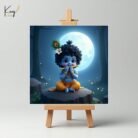 Baby Krishna Canvas Mini Painting1