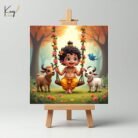 Baby Krishna Canvas Mini Painting2