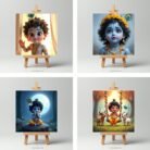 Baby Krishna Canvas Mini Painting5
