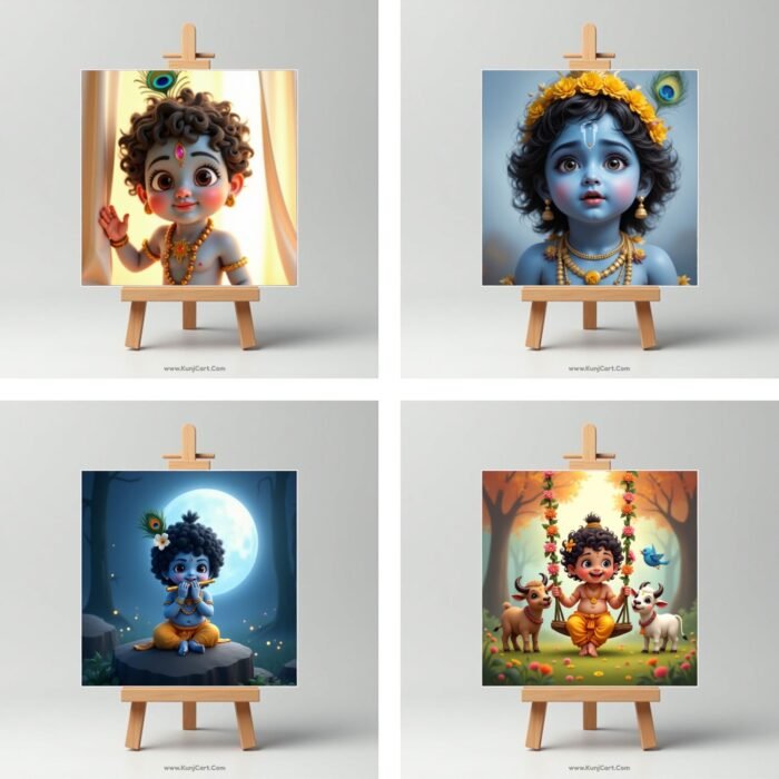 Baby Krishna Canvas Mini Painting5