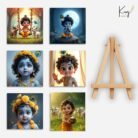 Baby Krishna Canvas Mini Painting6