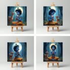 Baby Krishna Mini Canvas Painting with Deer5