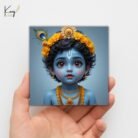 Baby Krishna Portrait Mini Canvas Painting Set with Easel 3