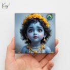 Baby Krishna Portrait Mini Canvas Painting Set with Easel 4
