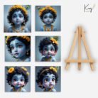 Baby Krishna Portrait Mini Canvas Painting Set with Easel 6