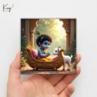 Baby Krishna with Calf Mini Canvas Painting3