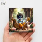 Baby Krishna with Calf Mini Canvas Painting4