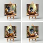 Baby Krishna with Calf Mini Canvas Painting5