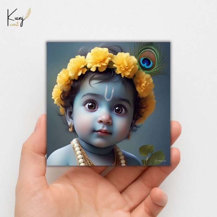 Baby Radha Krishna Mini Canvas Painting 4