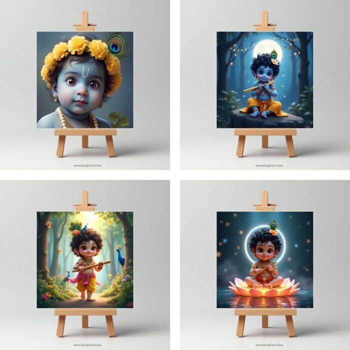 Baby Radha Krishna Mini Canvas Painting 5