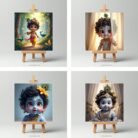 Bal Krishna Mini Canvas Painting Set 5