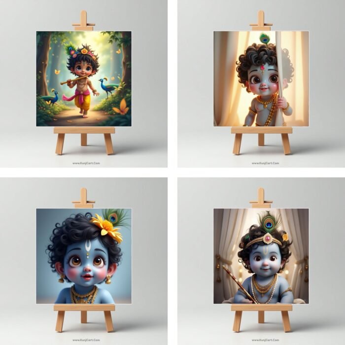Bal Krishna Mini Canvas Painting Set 5
