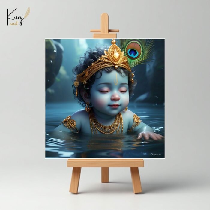 Divine Baby Krishna Mini Canvas Painting Set 2