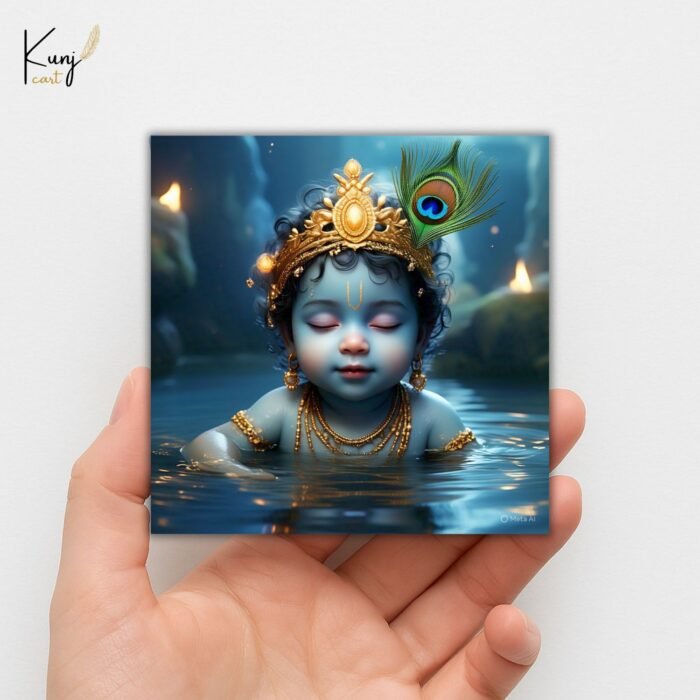 Divine Baby Krishna Mini Canvas Painting Set 3