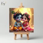 Krishna Radha Love Theme Mini Canvas Painting Set 1