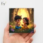 Krishna Radha Love Theme Mini Canvas Painting Set 3
