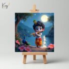 Kunjcart Baby Krishna Flute Mini Canvas Painting 1