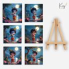 Kunjcart Baby Krishna Flute Mini Canvas Painting 6