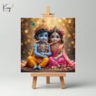Little Krishna & Radha Love Mini Canvas Painting 1