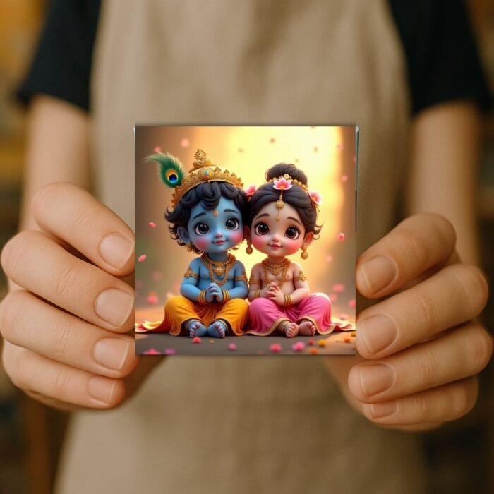 Little Krishna & Radha Love Mini Canvas Painting 5