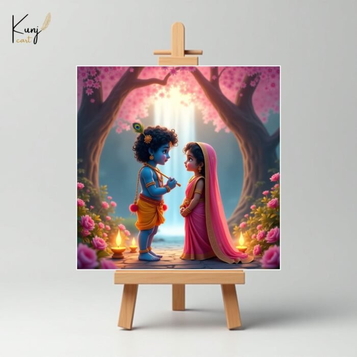 Radha Krishna Baby Mini Canvas Painting Set 1