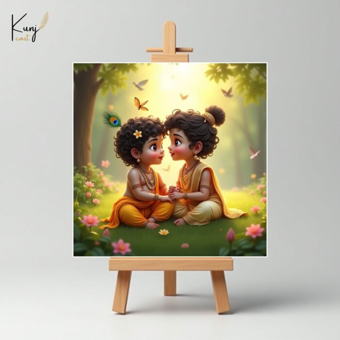 Radha Krishna Baby Mini Canvas Painting Set 3