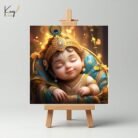 Sleeping Baby Krishna Mini Canvas Painting4