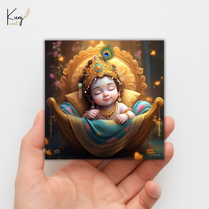 Sleeping Baby Krishna Mini Canvas Painting5