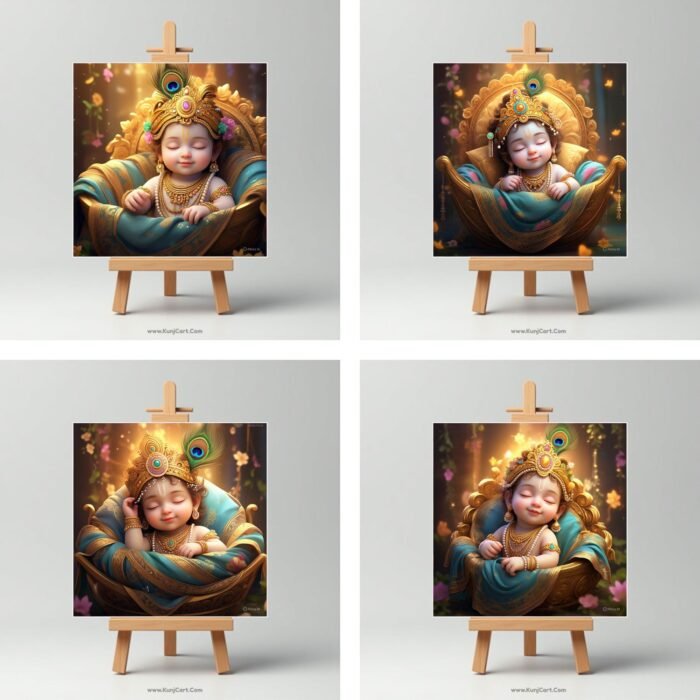 Sleeping Baby Krishna Mini Canvas Painting7